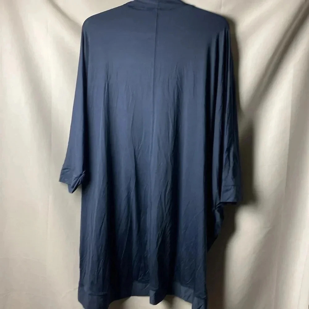 CACIQUE WOMENS SIZE 18/20 NAVY NYLON SPANDEX SLEEP JACKET‎ WITH POCKETS - Picture 9 of 11